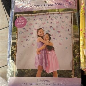 Canvas Backdrop with Butterfly Design